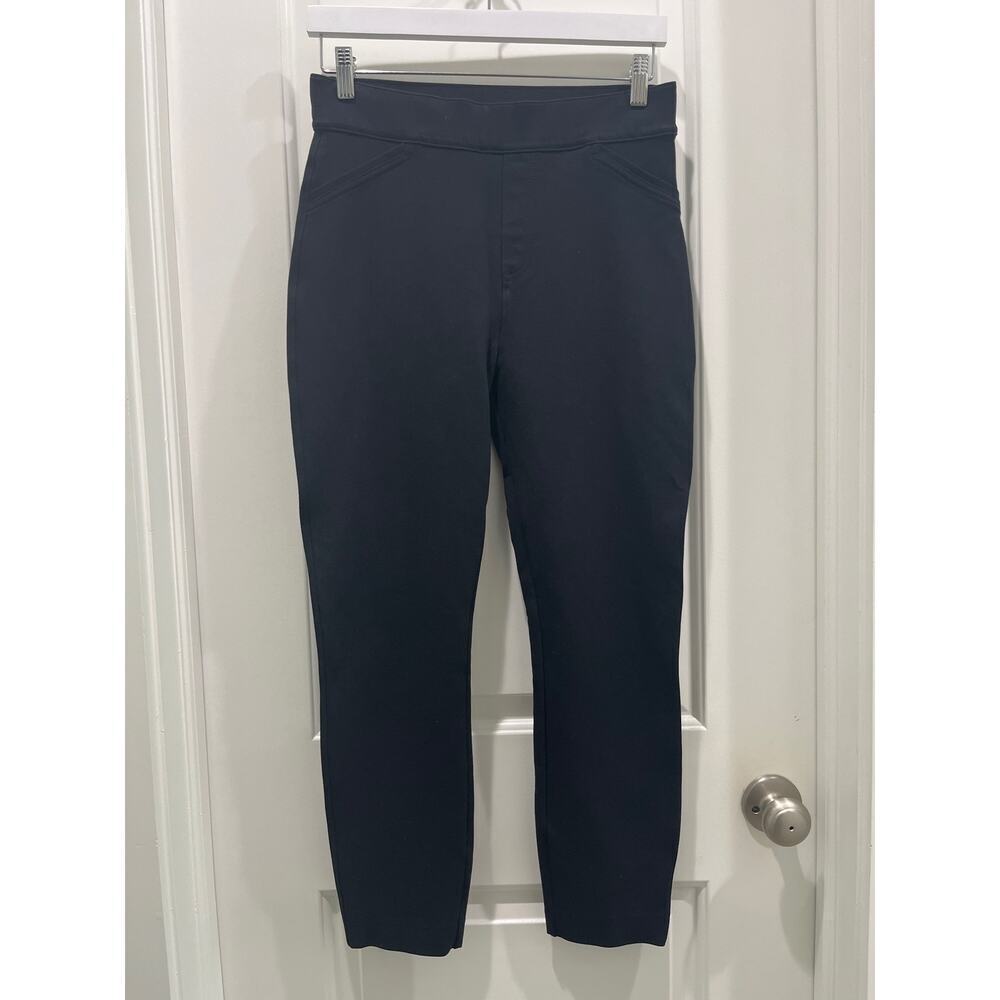 Spanx Black Cropped Legging Faux Trouser Pants Sz M
